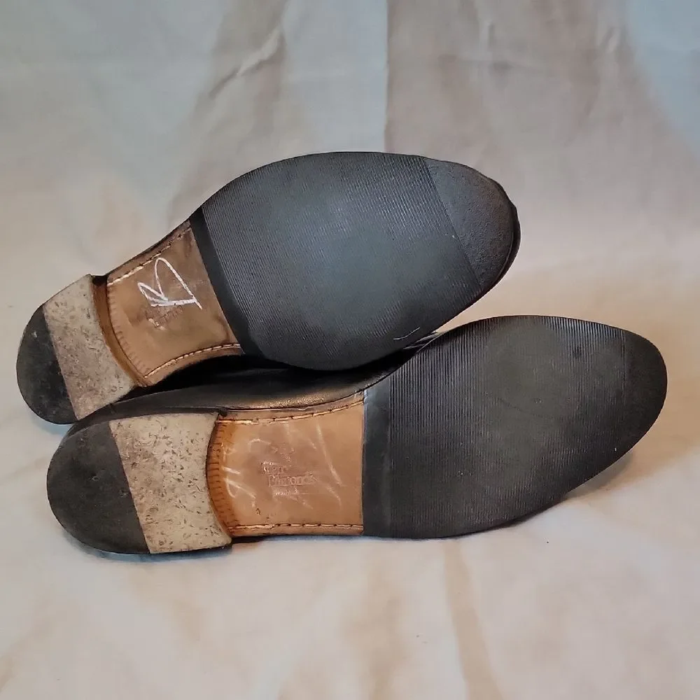 Allen Edmonds Black Leather Slip-On Loafers with Woven 9.5 D Barbados
